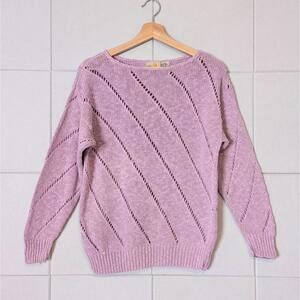 Vintage 80s Liz Claiborne chunky knit boat neck sweater